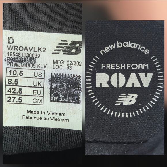 New Balance Fresh Foam ROAV V2 Sneakers sz 10.5 Black Sea Salt Great Condition! main image 4